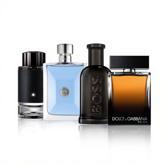 Zestaw Niebieska Legenda: Montblanc Explorer + Versace Pour Homme + Hugo Boss Bottled + Dolce & Gabbana The One for Men