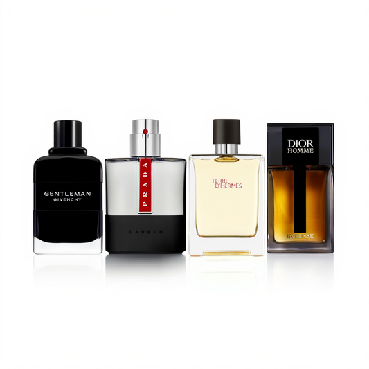 Zestaw Gentleman Class: Prada Luna Rossa Carbon + Hermès Terre d’Hermès + Dior Homme Intense + Givenchy Gentleman EDP