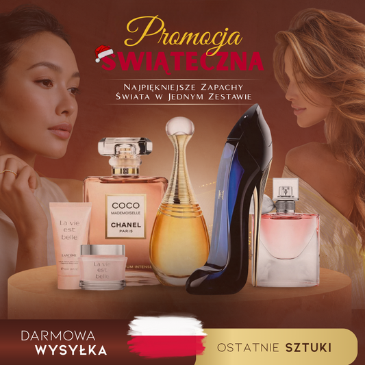 PROMOCJA ŚWIĄTECZNA | Kup 1, Odbierz 6 – Zestaw Glamour Perfum Importowanych (każdy 100 ml) + Ekskluzywny Prezent